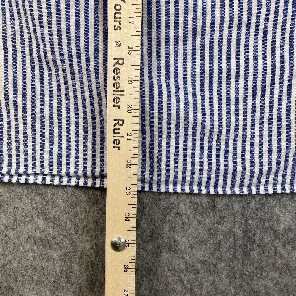 J. Crew Sleeveless Boxy Shirt Womens 8 Blue White Striped Preppy Southern - Picture 5 of 11